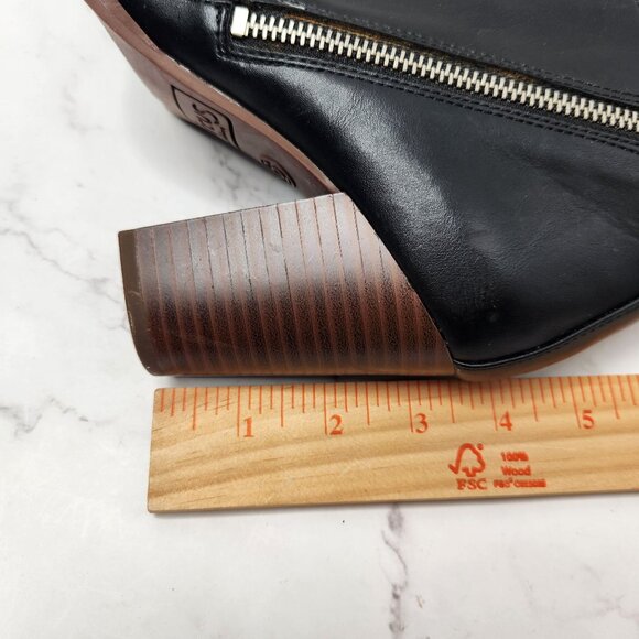 Circus Sam Edelman Blythe Black Leather Booties Block Heel Ankle Boots Women's 6 - Picture 11 of 11